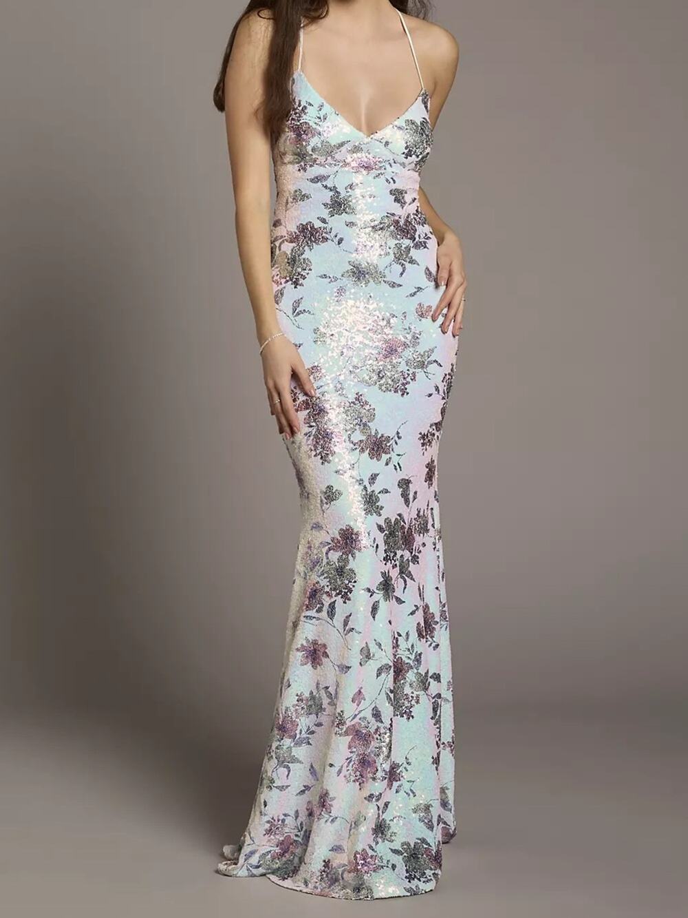 City Studio Floral Print Sequin Dress NWOT